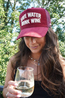 Save Water Drink Wine - Maroon Corduroy Trucker Hat