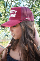 Save Water Drink Wine - Maroon Corduroy Trucker Hat