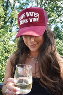Save Water Drink Wine - Maroon Corduroy Trucker Hat