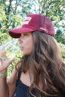 Save Water Drink Wine - Maroon Corduroy Trucker Hat