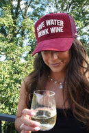 Save Water Drink Wine - Maroon Corduroy Trucker Hat