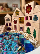 45-Piece Dreamlight Village Lucite Block Set with Wooden Tray