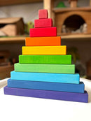 **Pre-order (Ships in 2-3 Weeks)**Building Steps Rainbow Counting Blocks – 100-Piece Wooden Prism Stair Set