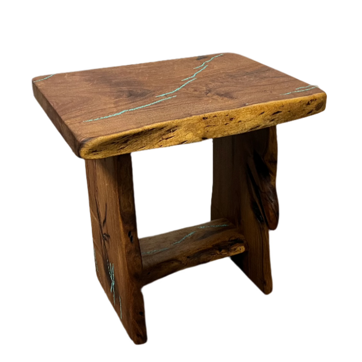 Mesquite Rustic End Table with Turquoise, photo 8 of 8