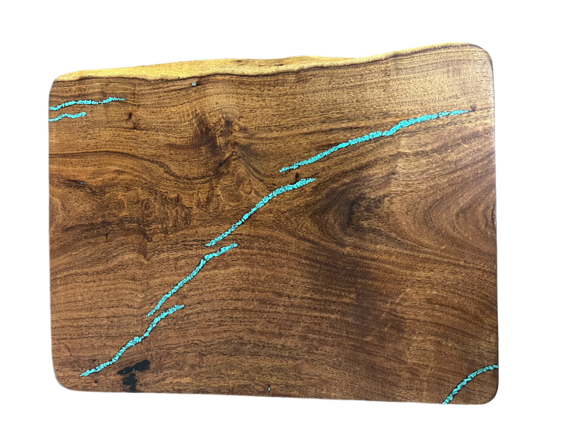 Mesquite Rustic End Table with Turquoise, photo 6 of 8