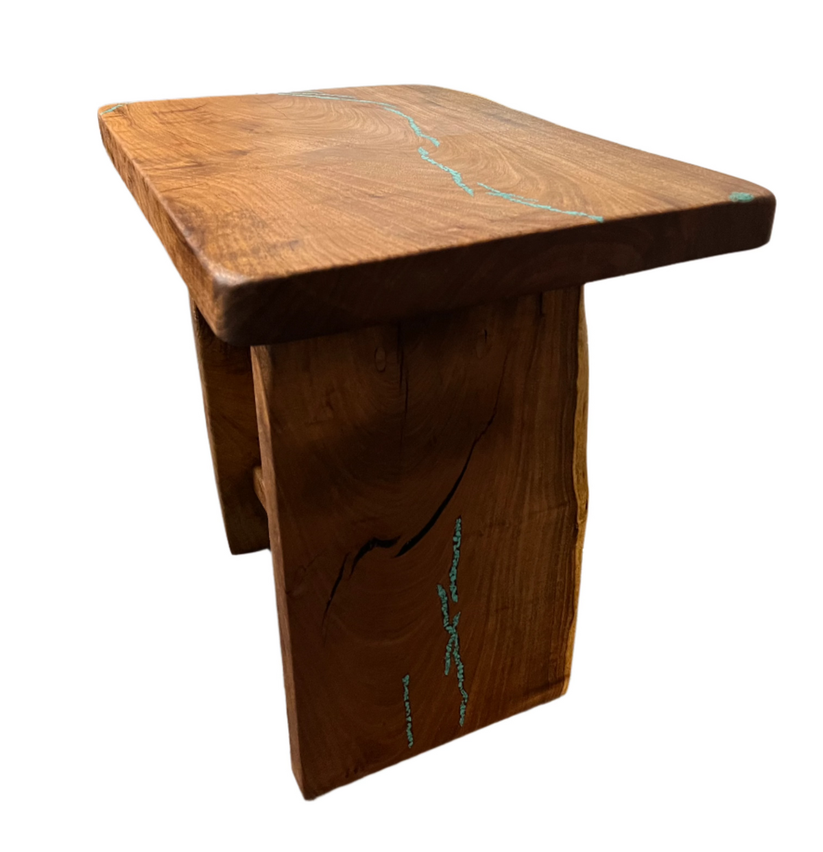 Mesquite Rustic End Table with Turquoise, photo 4 of 8