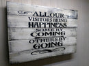 LARGE “VISITORS BRING HAPPINESS” GUN CONCEALMENT WALL ART