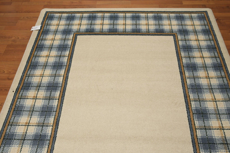 5'4"x7'8" Beige, Blue, Gold, Multi Color Machine Made Polypropylene Indonesian High Density Hand Carved Effect Modern Oriental Rug