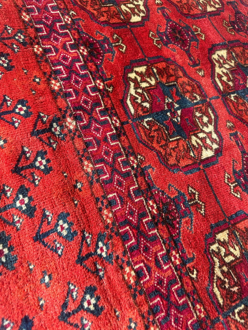 Antique 1920’s Tribal Turkoman Tekke Wedding Rug 3’4” x 4’1”