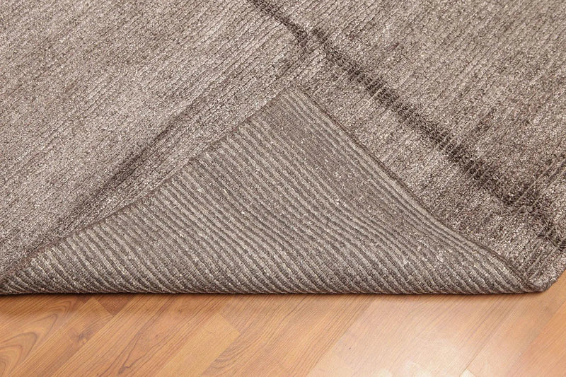 5x8 Brown Hand Knotted Textured Ombre 100% Wool & Banana Silk Oriental Area rug