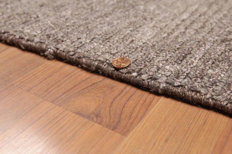 5x8 Brown Hand Knotted Textured Ombre 100% Wool & Banana Silk Oriental Area rug