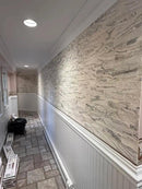 Gray Chateau - Self-Adhesive 3D Peel & Stick Real Stacked Stone Tiles [Pack of 10] by Stone World LLC