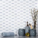 5-Pack White, Blue 11-in x 11-in Polished Natural Stone Floor and Wall Tile - Sample
