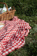Ember Ruffled Gingham Tablecloth by Galley & Fen