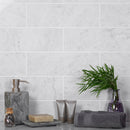 White 4x12 Polished Subway Bianco Carrara Marble Tile (15 pack, 5 sq ft/case)