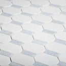 5-Pack White, Blue 11-in x 11-in Polished Natural Stone Floor and Wall Tile - Sample