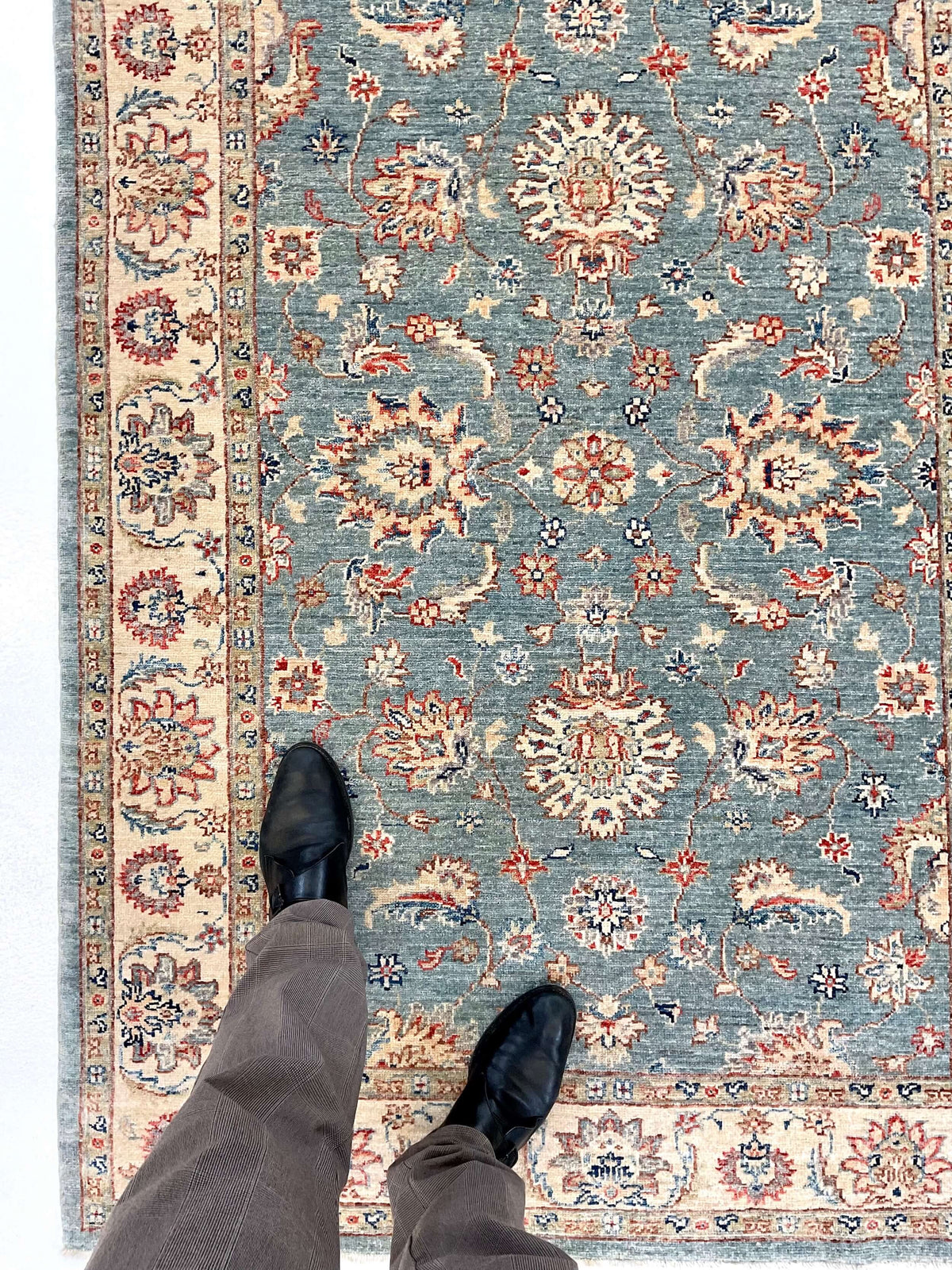 Chobi Farahan (4'02"x6'03") lt.blue/ivory, photo 8 of 9