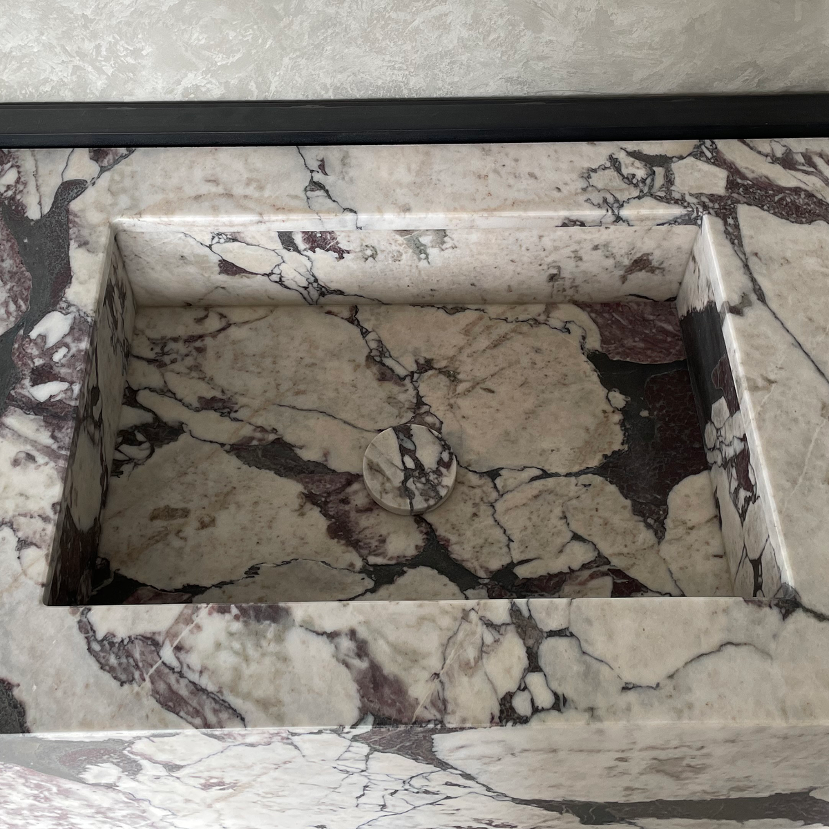 Calacatta Viola Marble Bathroom Vanity Sink - Hand Assembled, photo 3 of 12
