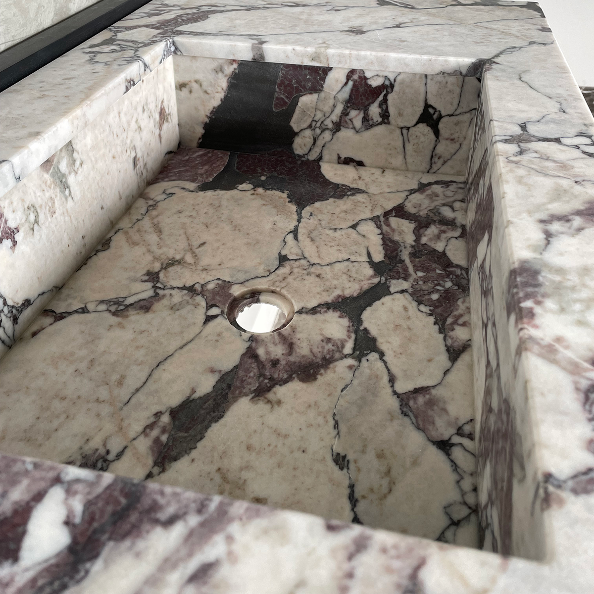 Calacatta Viola Marble Bathroom Vanity Sink - Hand Assembled, photo 6 of 12