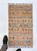 Afghan Gabbeh (2'00"x3'02") adobe/multicolor