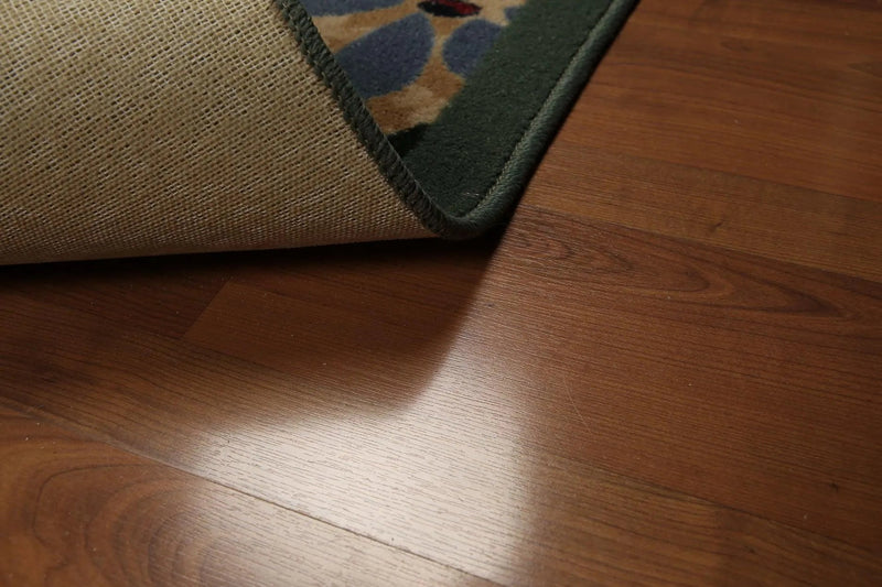 5'x7' Tan, Green, Blue, Multi Color Machine Made Polypropylene Indonesian High Density Hand Carved Effect Rug