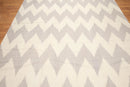 8'x10' Beige and Gray Color Hand Woven Kilim Dhurry 100% Wool Rug