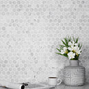 White 11x12 Honed Hexagon Bianco Carrara Marble Mosaic Tile (5 pack, 4.55 sq ft/case)