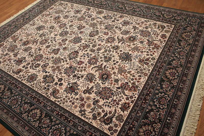 8x10 Cream, Rust Ashton European made dense 300 KPSI 100% Wool Persian Oriental Area Rug