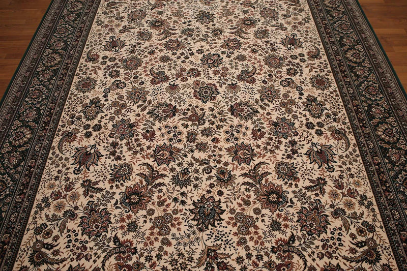 8x10 Cream, Rust Ashton European made dense 300 KPSI 100% Wool Persian Oriental Area Rug