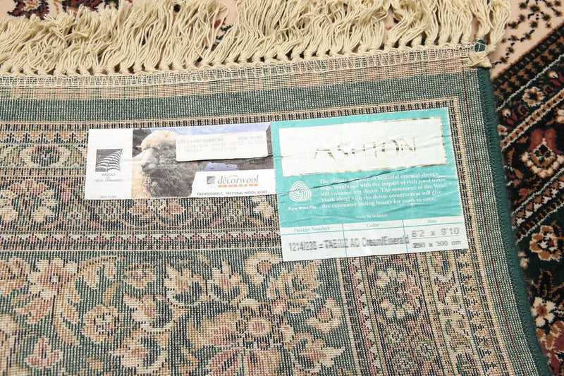 8x10 Cream, Rust Ashton European made dense 300 KPSI 100% Wool Persian Oriental Area Rug