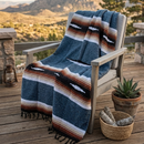 Harvest Moon Diamond Baja Blanket - Blue by West Path
