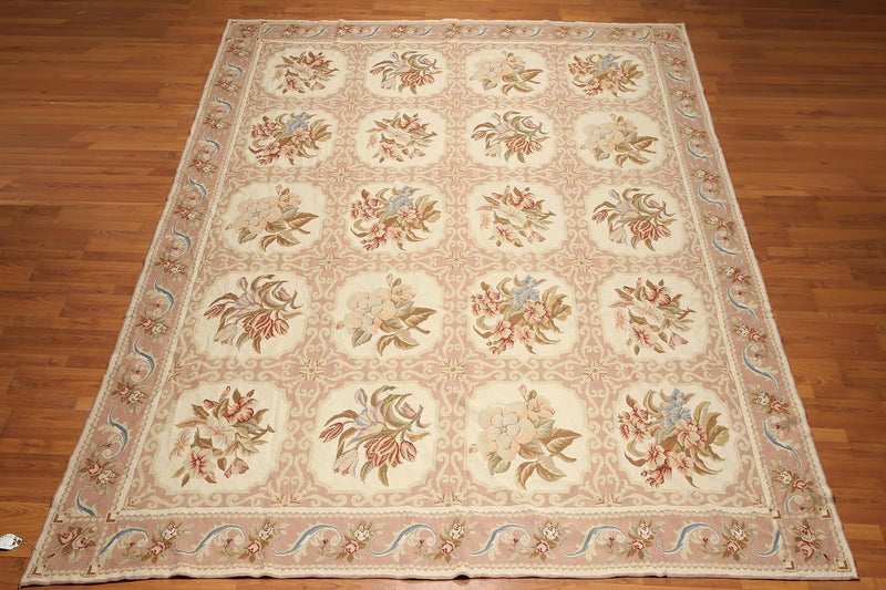 9x12 Aubusson Hand Woven 100% Wool Oriental Area Rug   Beiege