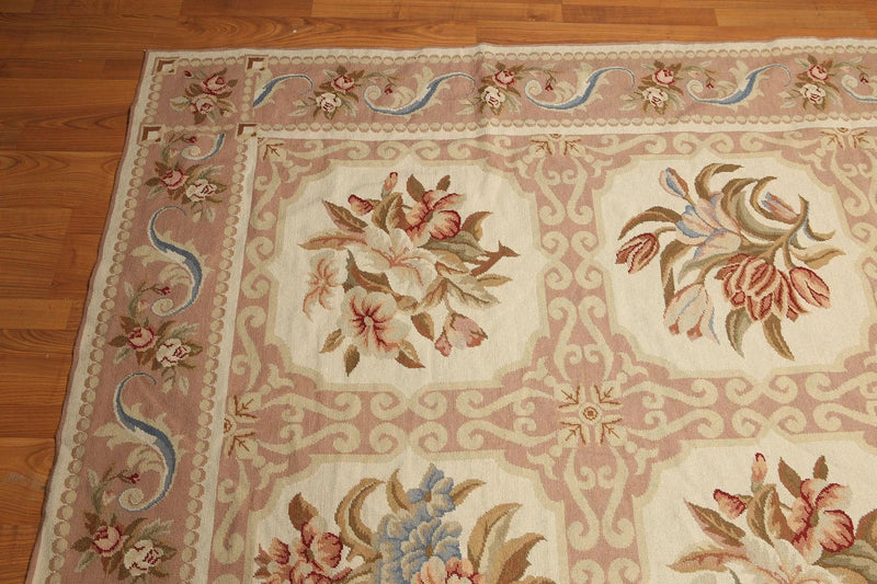 9x12 Aubusson Hand Woven 100% Wool Oriental Area Rug   Beiege