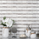 White 12x12 Polished Brick Marble Mosaic Tile (5 pack, 5 sq ft/case) - Sample