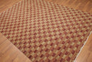 6x9 Rust Hand Knotted Samad Geometric 100% Wool Oriental Area Rug