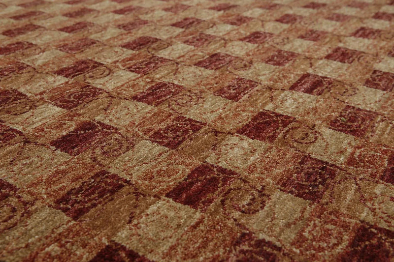 6x9 Rust Hand Knotted Samad Geometric 100% Wool Oriental Area Rug