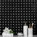 5-Pack Black 12-in x 12-in Polished Natural Stone Basketweave Patterned Floor and Wall Tile - Sample