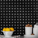 5-Pack Black 12-in x 12-in Polished Natural Stone Basketweave Patterned Floor and Wall Tile - Sample
