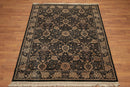 5x8 Black Machine Made Louis De Poortere Ornate Wool Oriental Area Rug