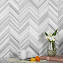 Gray 12x12 Polished Herringbone Equator Marble Mosaic Tile (5 pack, 5.08 sq ft/case)
