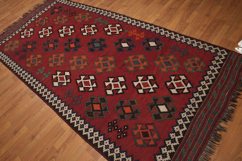 4'9" x 10'6" Handmade Southwestern Persian Kilim 100% Wool Area Rug Runner