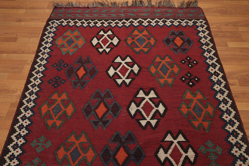 4'9" x 10'6" Handmade Southwestern Persian Kilim 100% Wool Area Rug Runner