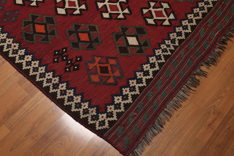 4'9" x 10'6" Handmade Southwestern Persian Kilim 100% Wool Area Rug Runner