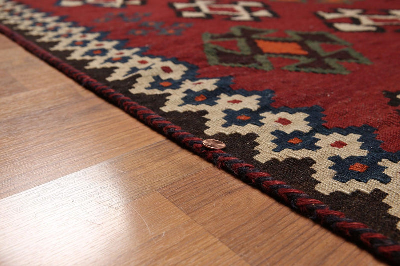 4'9" x 10'6" Handmade Southwestern Persian Kilim 100% Wool Area Rug Runner