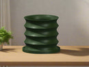 Rippled Plant Pot with Drainage – Modern Organic Indoor Planter with Saucer, 3D Printed Wavy Pot for Houseplants - BRIM