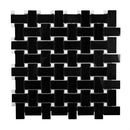 5-Pack Black 12-in x 12-in Polished Natural Stone Basketweave Patterned Floor and Wall Tile