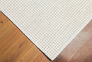 5' x 8' Handmade Textured Geometric 100% Wool Flat Pile Area Rug 5x8 Beige