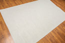 5' x 8' Handmade Textured Geometric 100% Wool Flat Pile Area Rug 5x8 Beige