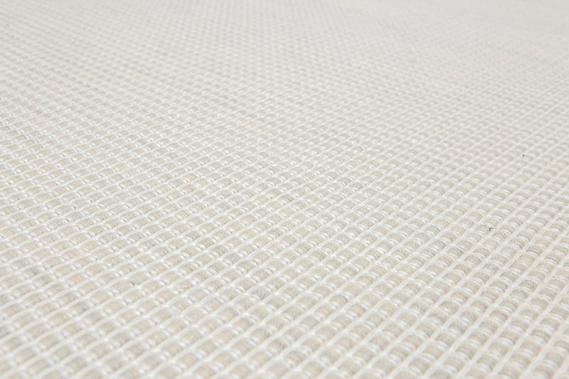 5' x 8' Handmade Textured Geometric 100% Wool Flat Pile Area Rug 5x8 Beige