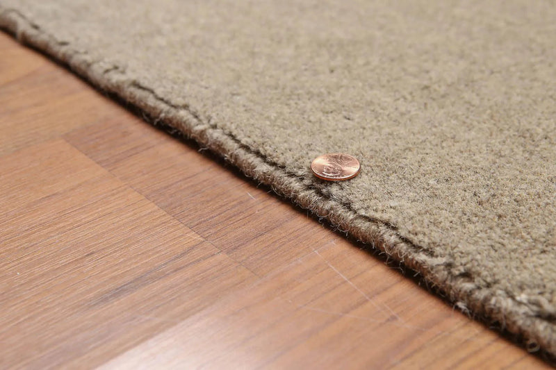 3' x 5' Dirty Beige Hand Knotted Solid 100% Wool Pile area rug Beige